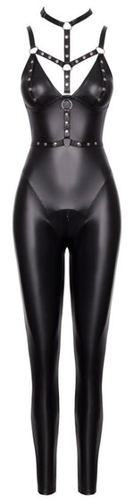 Costum de baie din latex negru Cottelli PARTY