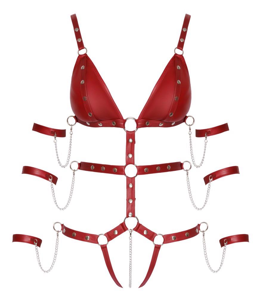 Body Bad Kitty roșu cu bretele XL