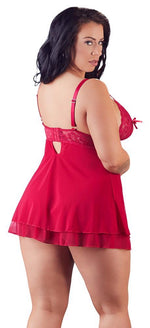 Babydoll roșu Cottelli CURVES 4XL