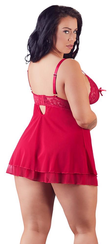 Babydoll roșu Cottelli CURVES 4XL