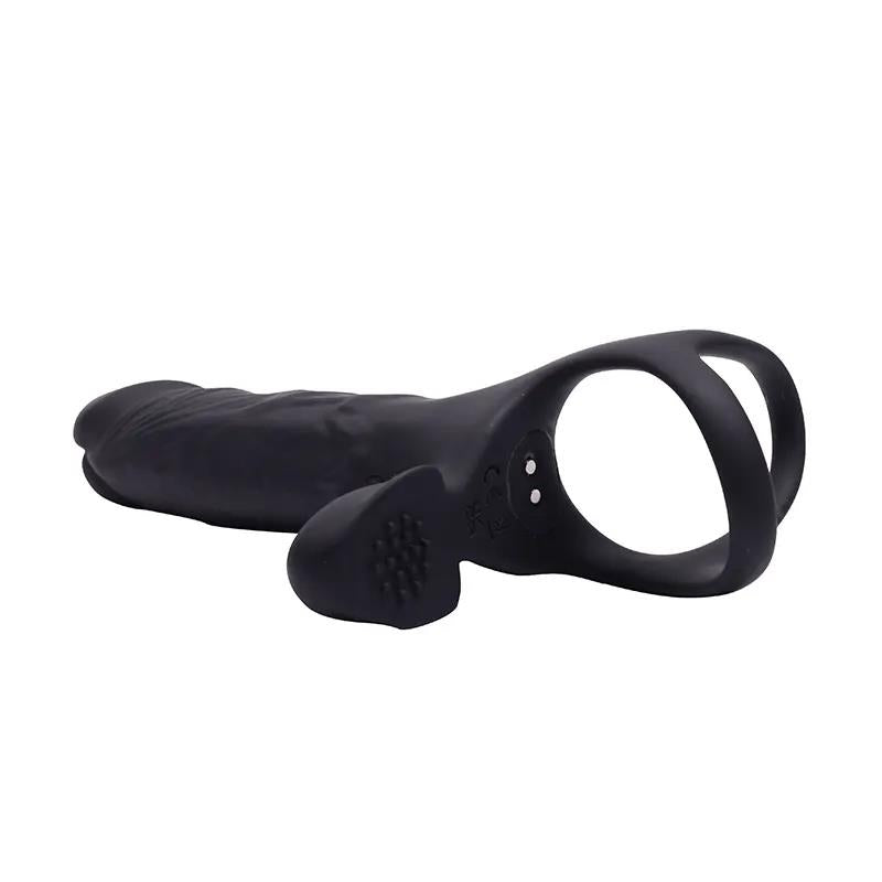 Dildo vibrant cu penetrare dublă USB Fantasy Hephaestus 19,5 cm