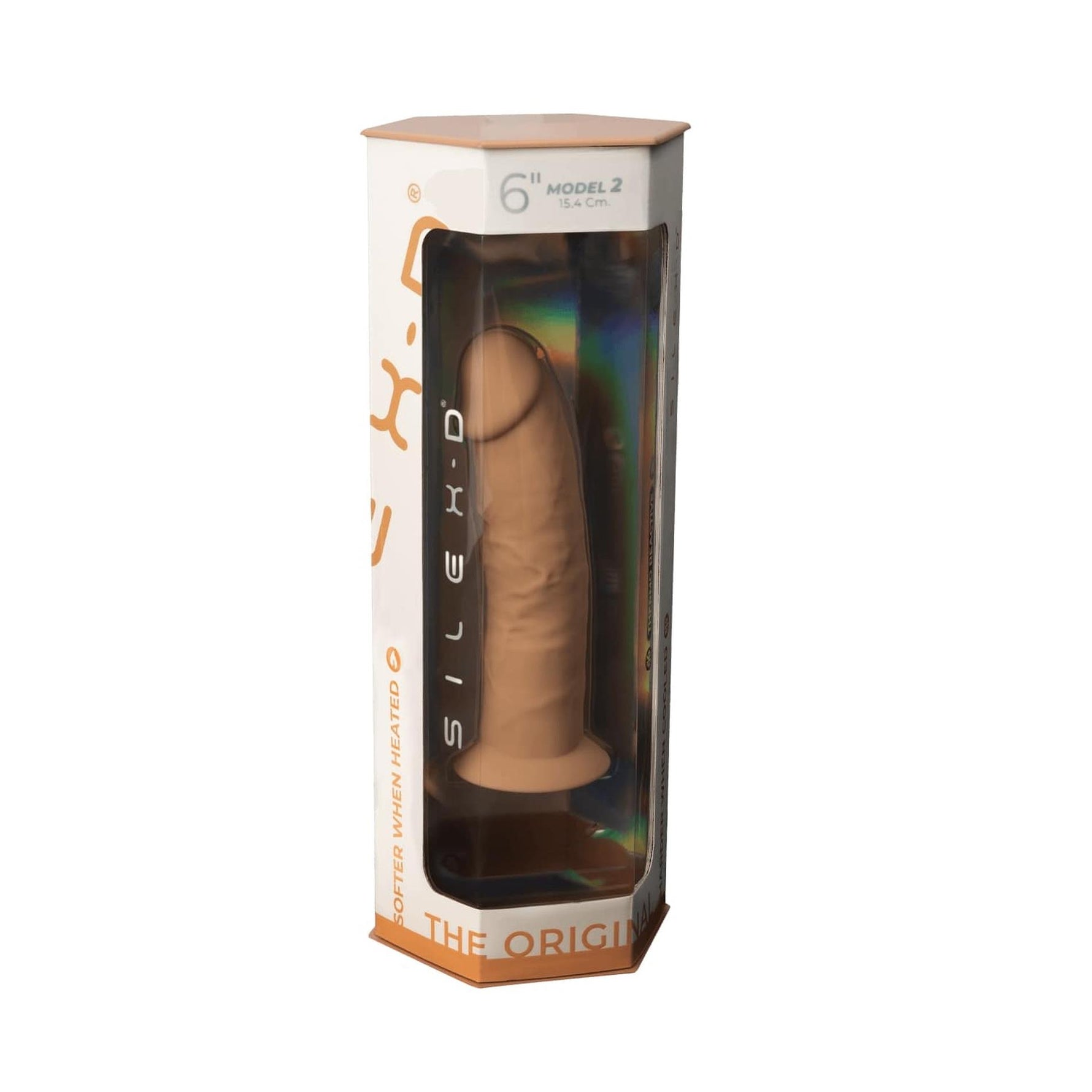 Dildo realist din silicon Silexd 15 cm termoactiv palid