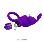 Inel vibrant Pretty Love, silicon, violet, 10 funcții