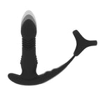 Aparat de masaj pentru prostată cu vibrații și inele triplu-O - negru