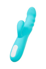 Vibrator rotativ tip iepuraș JOS MERRY SWI silicon albastru 20,7 cm USB