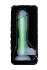 Dildo cu gel strălucitor Beyond by Toyfa Wade, verde strălucitor, 14,5 cm