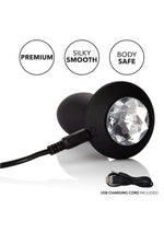 Dop anal vibrant Calexotics Petite Crystal Probe, negru, 9,5 cm