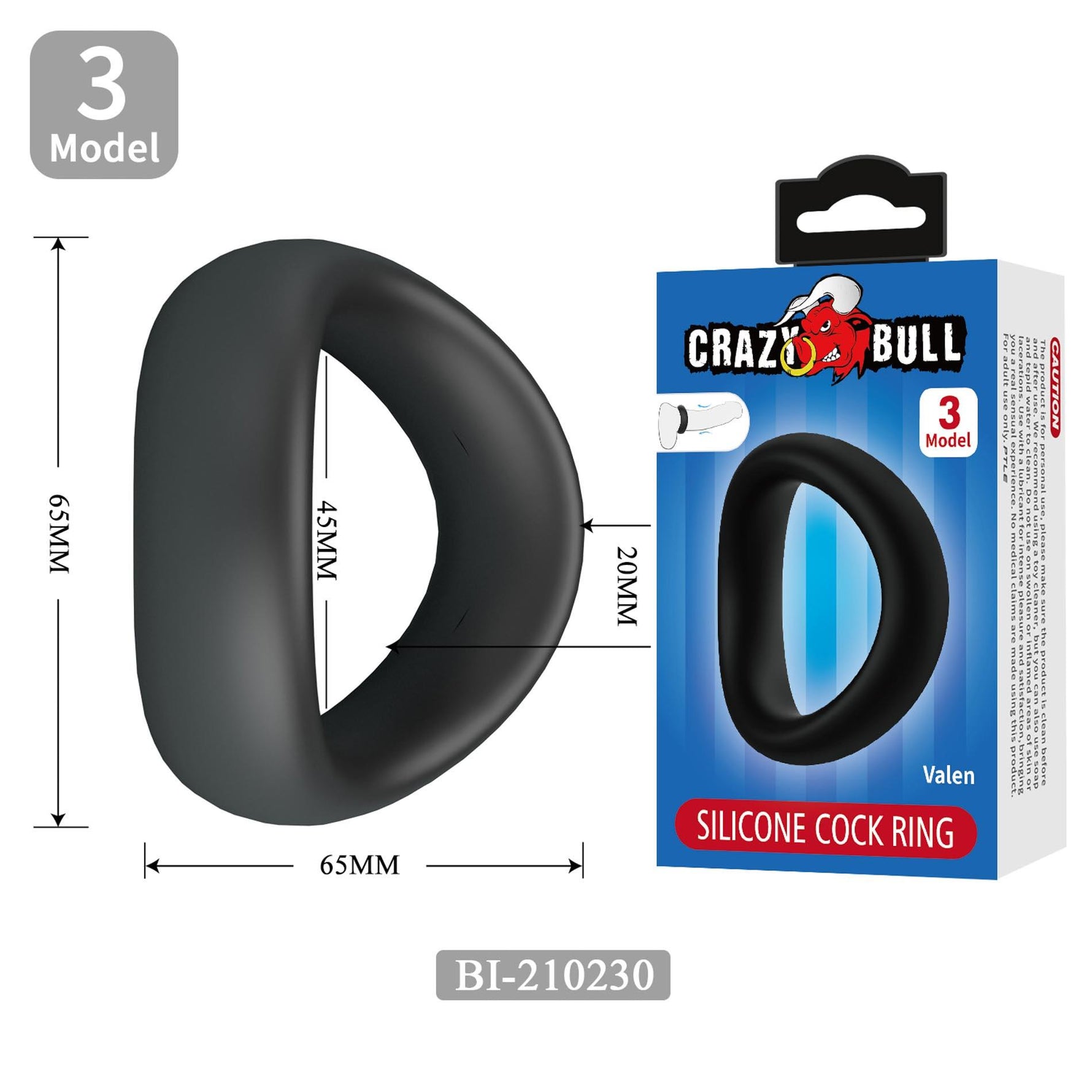 Set de 56 de inele pentru penis Crazy Bull din silicon