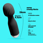 Vibrator mini Crushious Wanderlust, cu USB, negru, 15 cm
