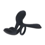 Inel pentru penis Levelz cu triplu motor din silicon, negru