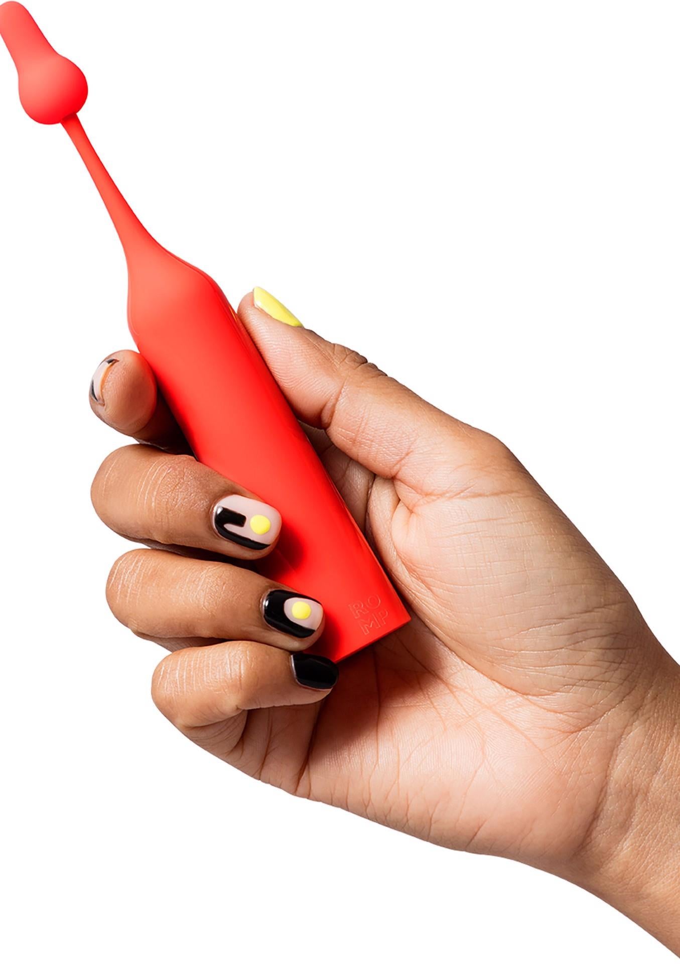 Vibrator ROMP Pop Roșu cu Capete USB Interschimbabile