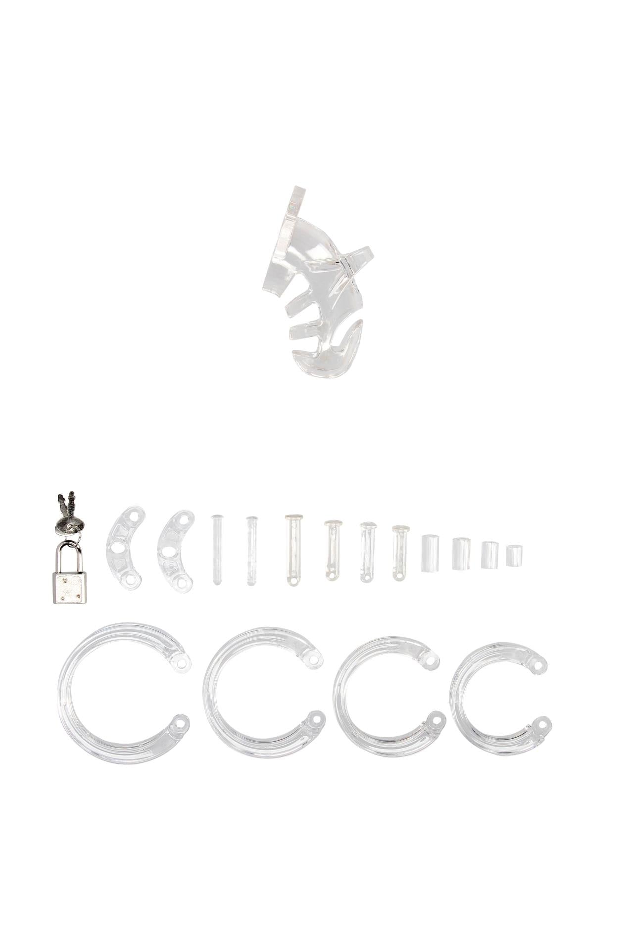 Cușcă de castitate ManCage transparentă 9 cm