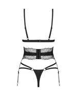 Set Lobellis Obsessive Lace Negru XL/2XL