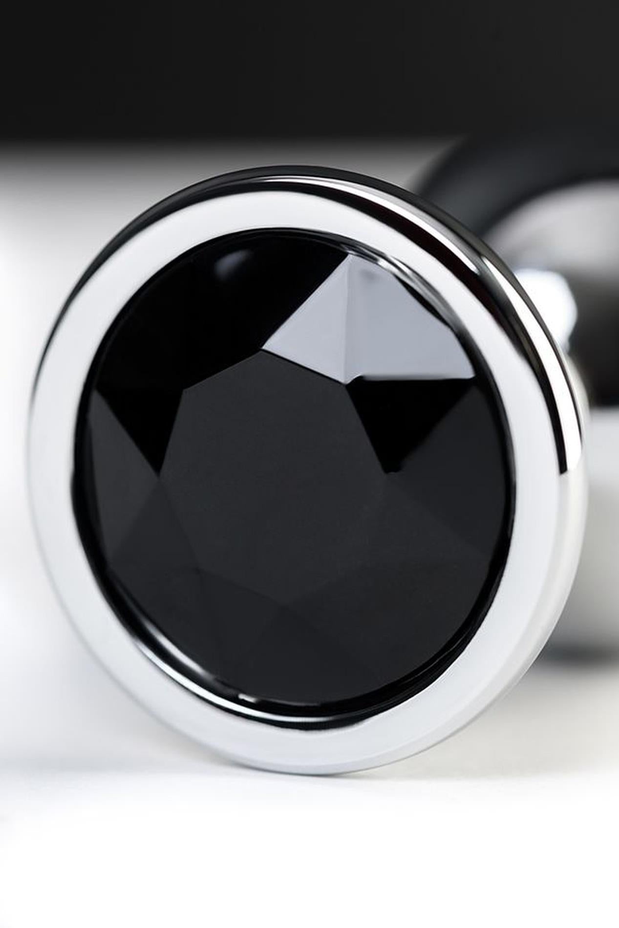Plug anal metalic TOYFA argintiu cu cristal negru