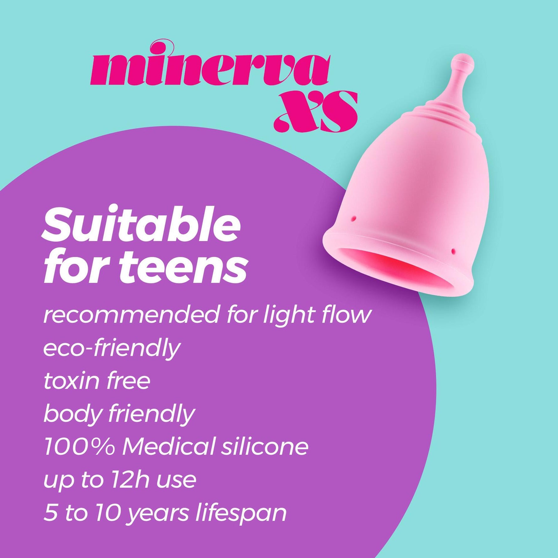 Cupă menstruală Crushious Minerva XS cu pungă și detergent 150 ml