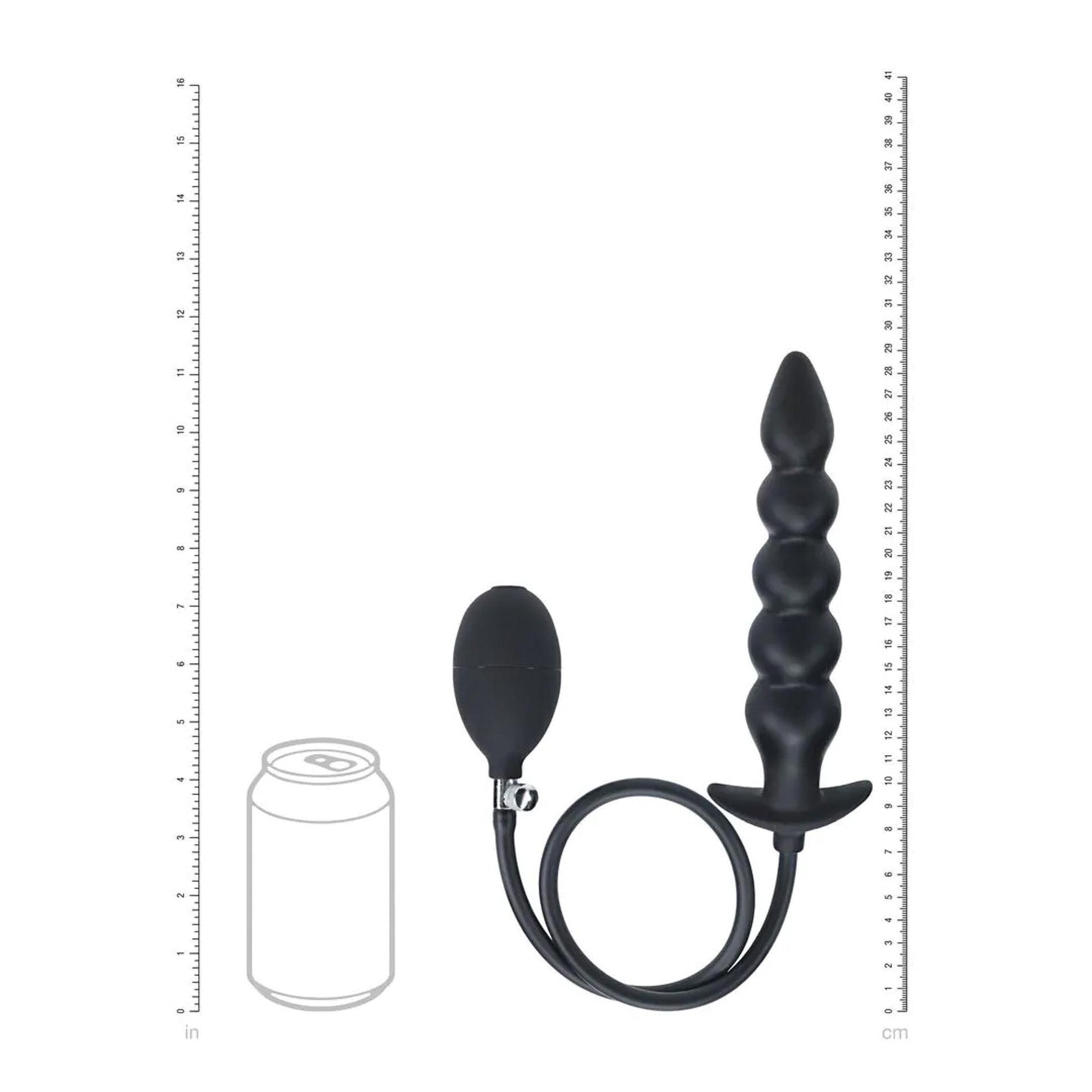 Dop anal gonflabil cu minge Levelz by Shots, silicon, negru