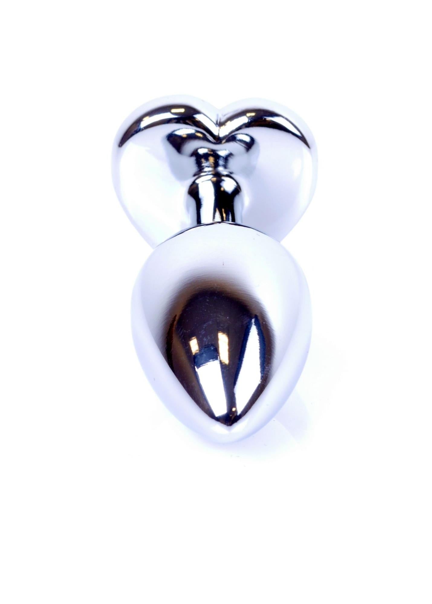 Plug anal cu inimă argintie, albastru deschis, MyLove Toys, 7 cm