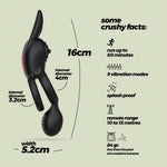 Inel vibrator dublu Crushious Dingo cu telecomandă