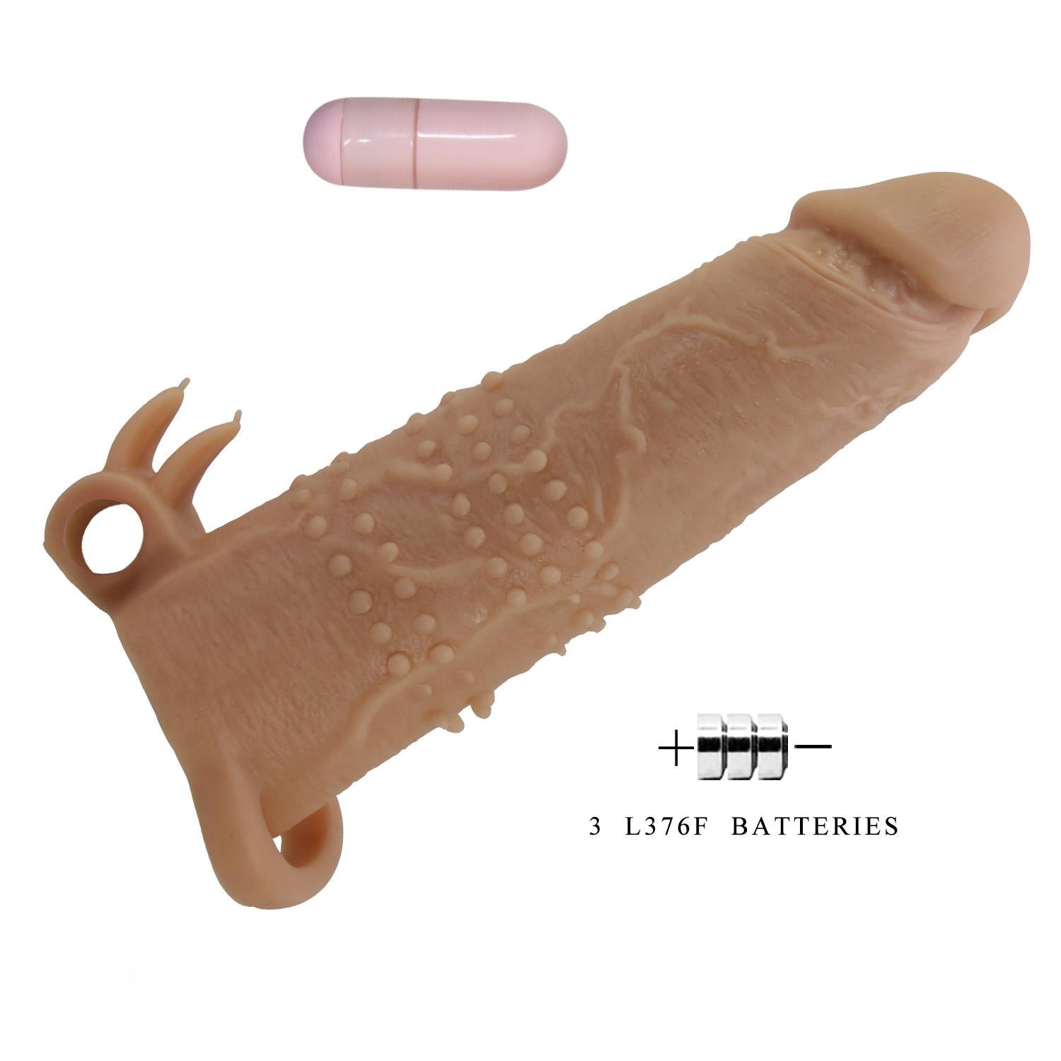 Pretty Love Extensor vibrant pentru penis 17 cm Natural