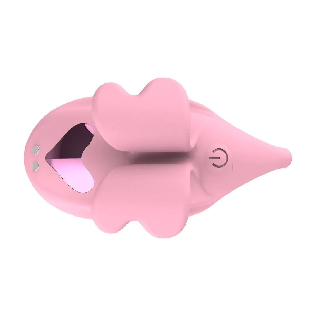 Vibrator pentru deget Loveline din silicon roz, cu 9 moduri