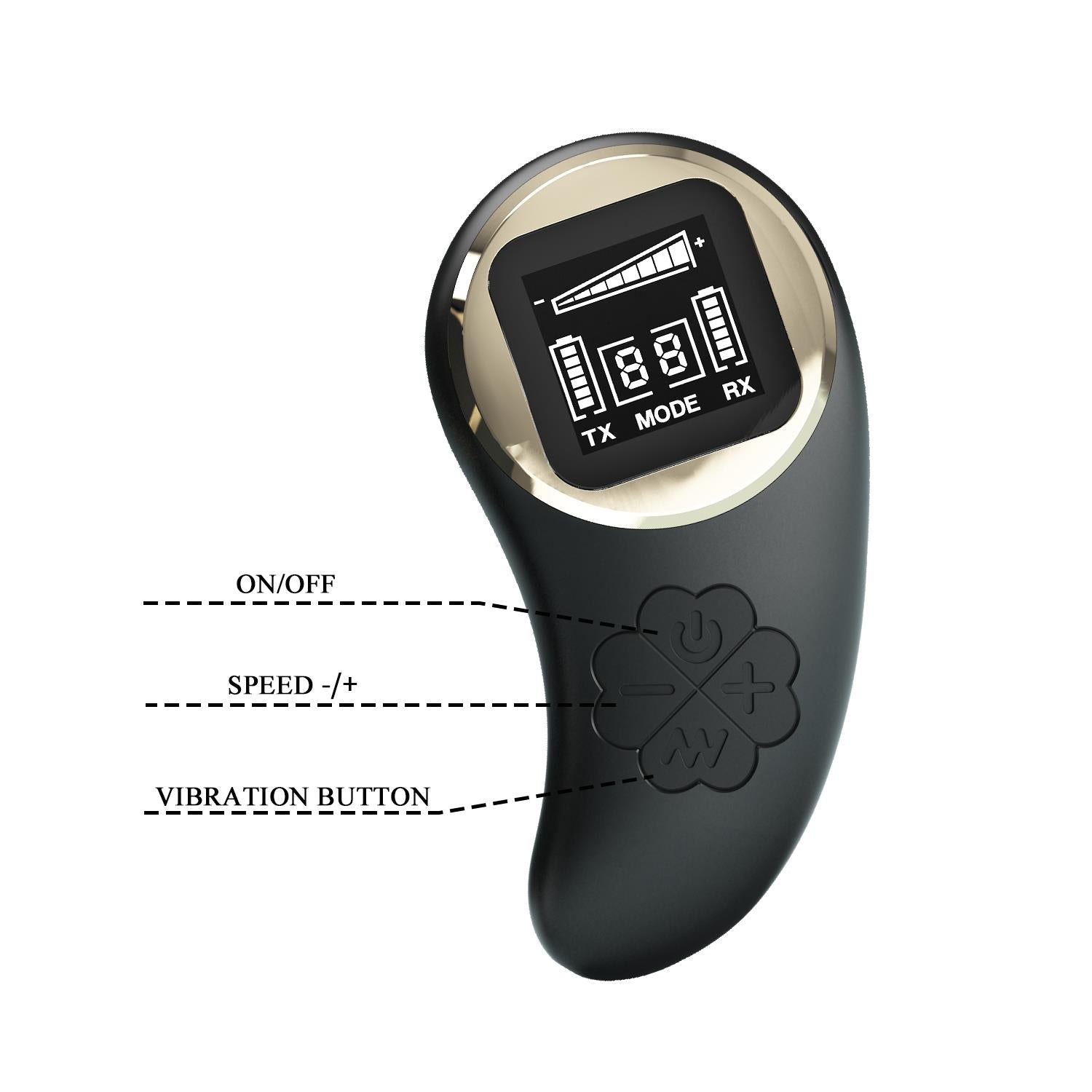 Vibrator dublu Pretty Love Nathan cu telecomandă, 10 moduri, silicon, USB