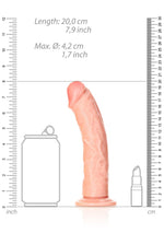 Dildo curbat realist RealRock cu ventuză 18 cm