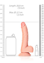 Dildo curbat realist RealRock cu scrot și ventuză 18 cm