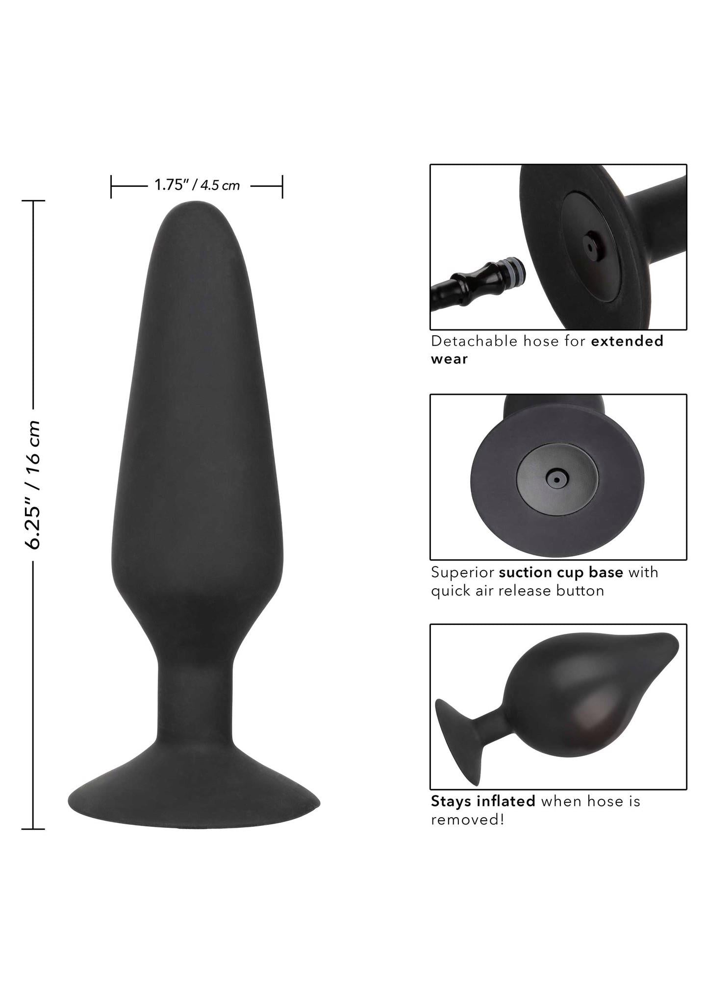 Plug anal gonflabil din silicon Colt XXXL negru 16 cm