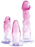 Set de 3 dildo-uri anale din PVC cristalin