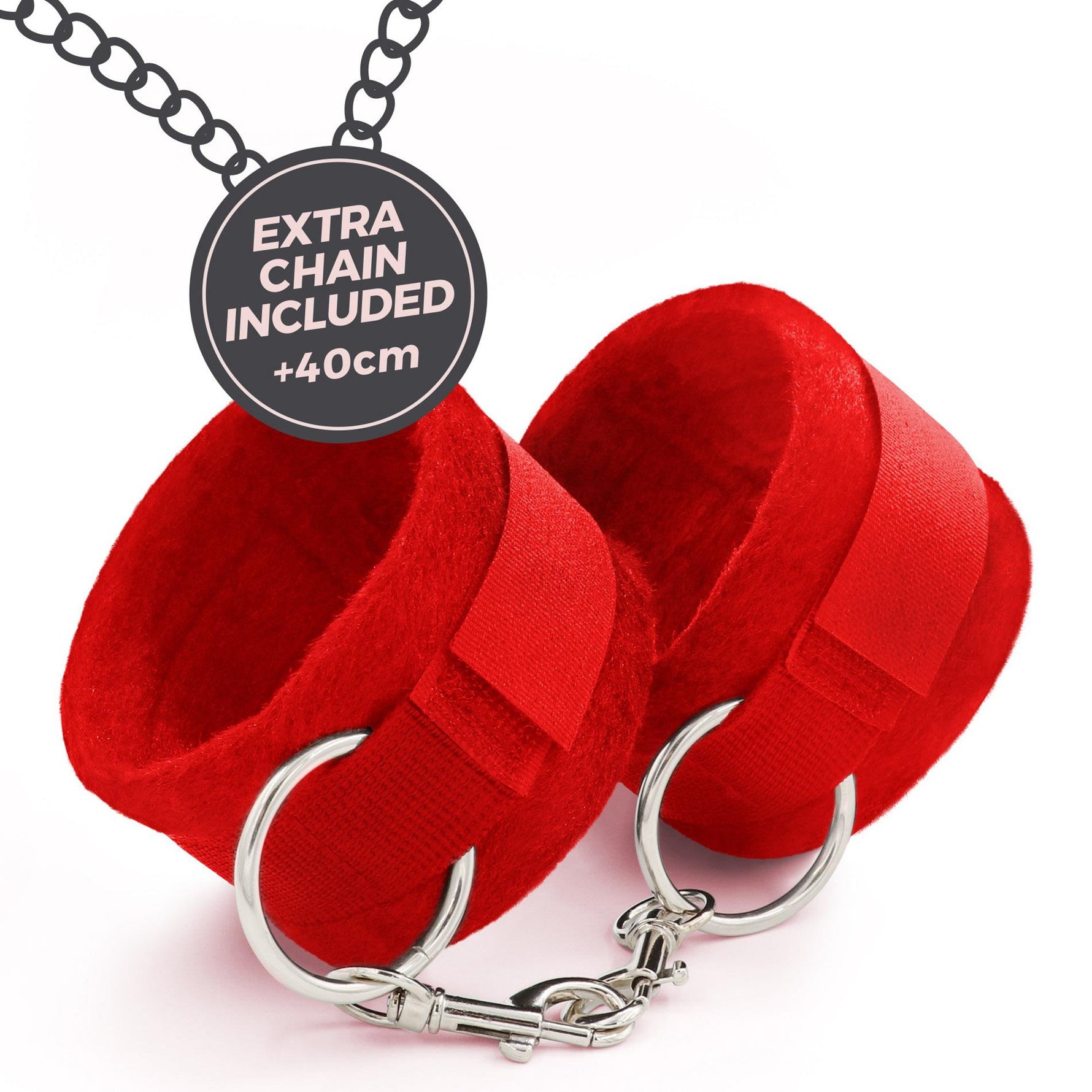 Set Crushious: Manșete cu velcro, bandă de satin și lubrifiant cu căpșuni