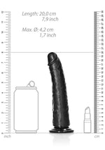 Dildo realist subțire RealRock cu ventuză 18 cm