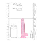 Dildo realist cu testicule RealRock Crystal Clear 17 cm