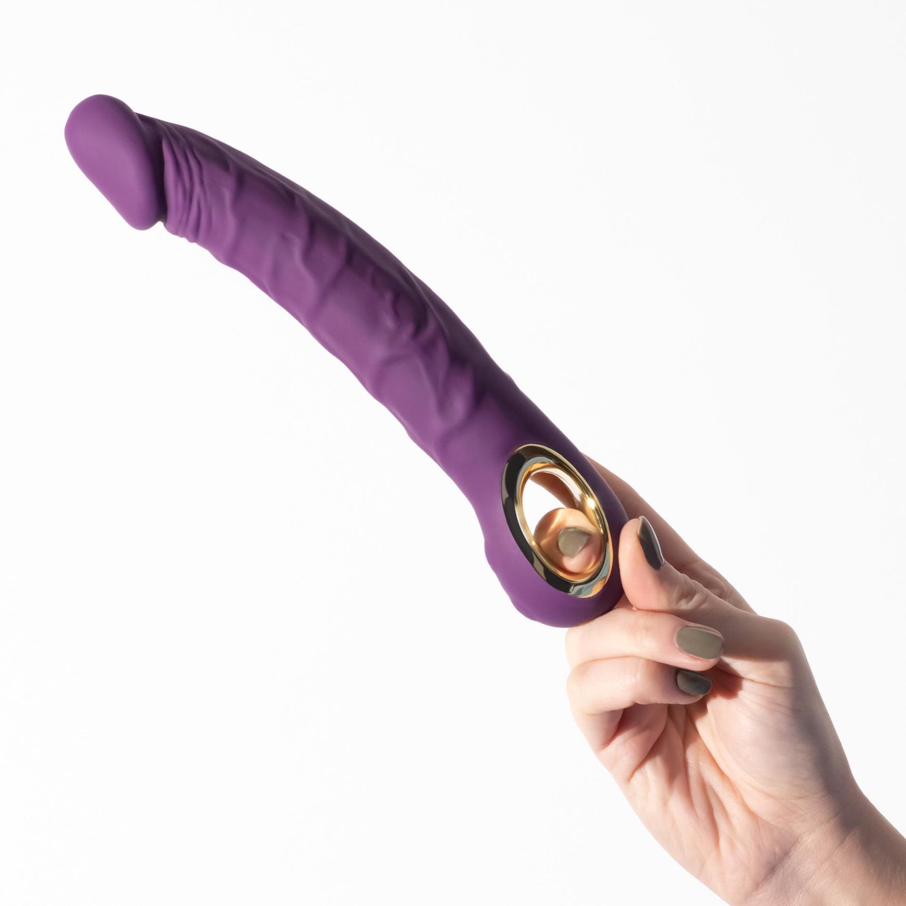 Vibrator realist Crushious Magnus Bend flexibil violet USB 22 5 cm