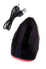 Masturbator Erotist Magma încălzit din silicon negru reîncărcabil 12 cm