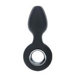 Dop anal vibrant din silicon cu buclă - Negru