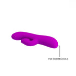 Vibrator USB Pretty Love Anthony Purple cu aspect de iepuraș