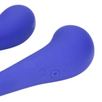 Vibrator Loveline flexibil din silicon cu două fețe și telecomandă, violet, 23 cm