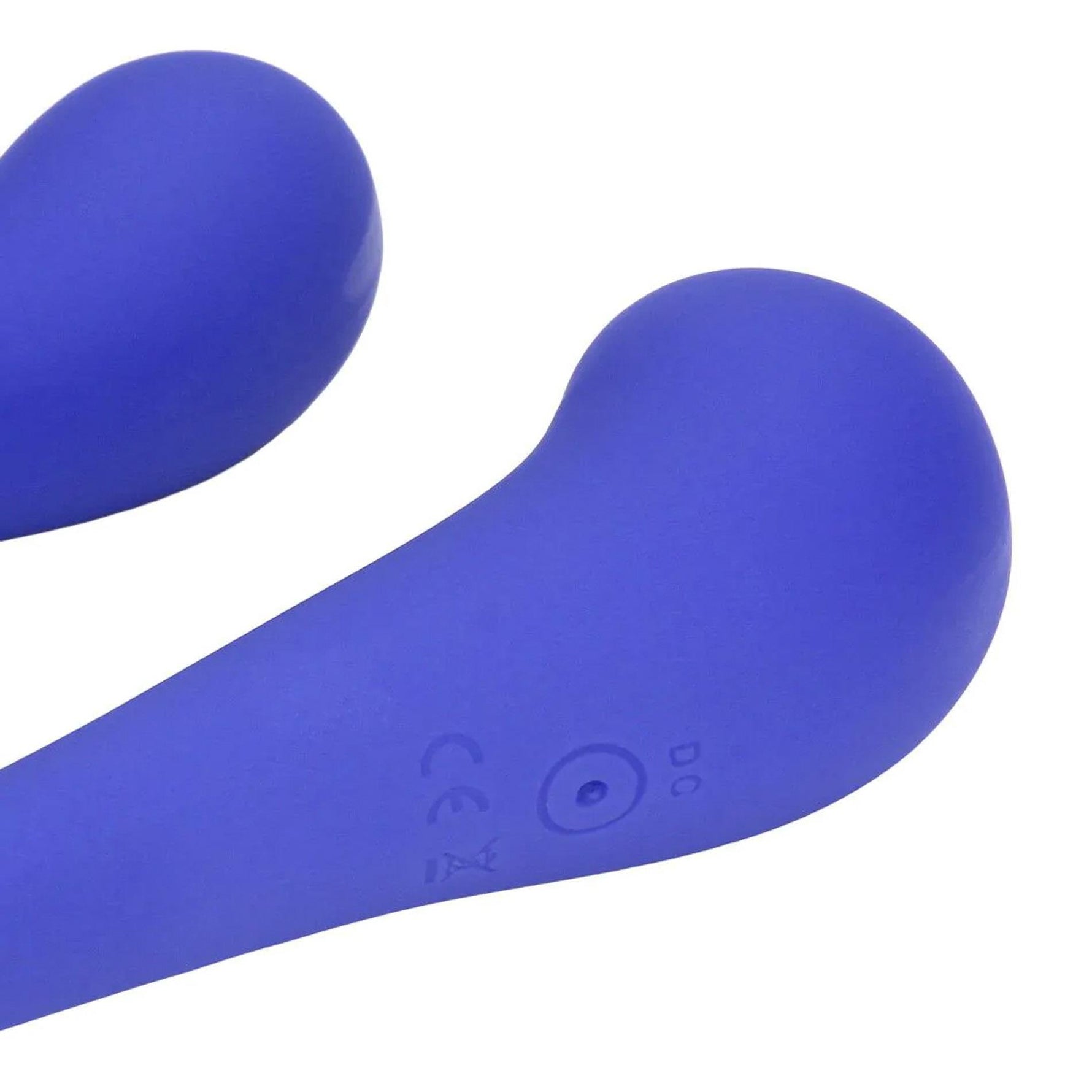 Vibrator Loveline flexibil din silicon cu două fețe și telecomandă, violet, 23 cm