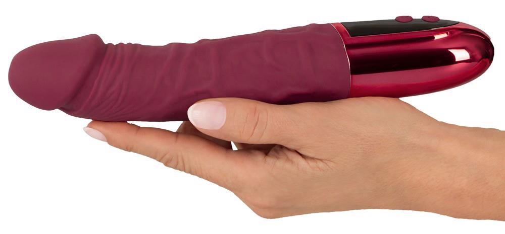 Vibrator realist Beau Coeur Varelo din silicon roșu USB 23 cm