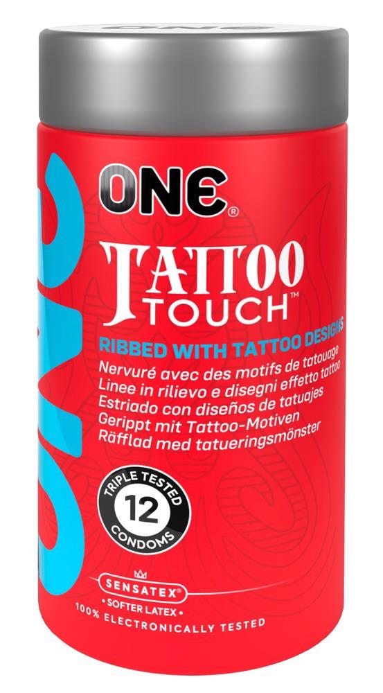 Prezervative texturate ONE Tattoo Touch, pachet de 12