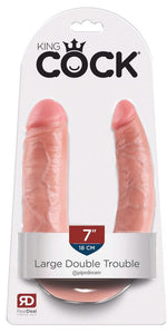 Dildo dublu King Cock Large Double Trouble din PVC, 43 cm