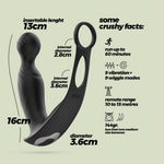 Aparat de masaj pentru prostată Crushious Flamma cu telecomandă 16 cm