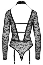 Body cu mânecă lungă și dantelă Cottelli LINGERIE S