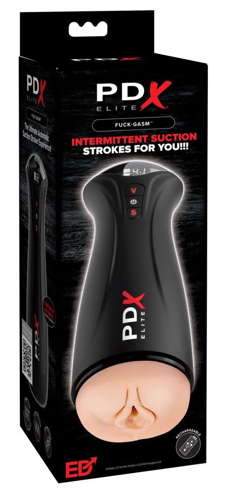 Masturbator cu vibrații și aspirație PDX Elite USB 24,5 cm