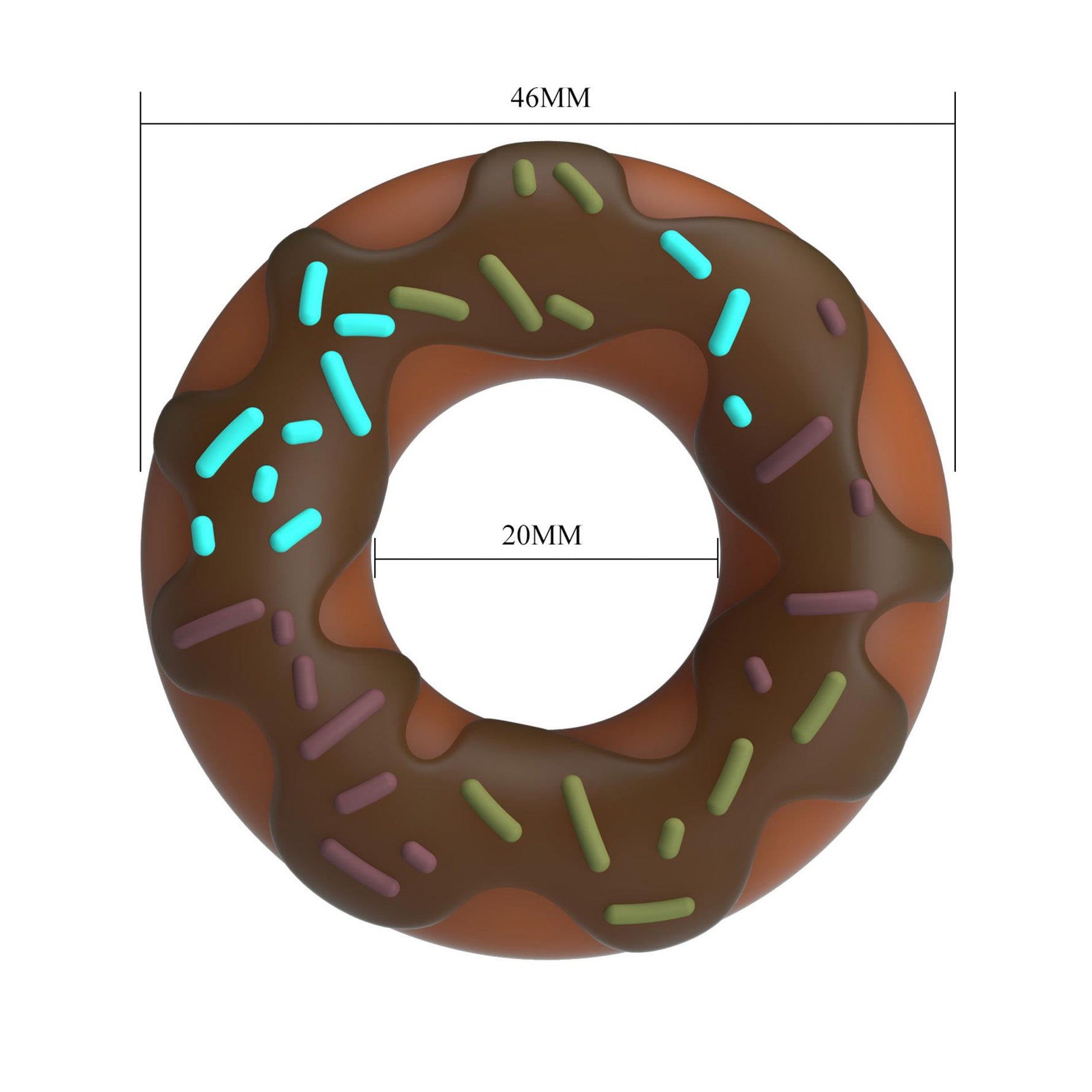 Inel pentru penis Pretty Love Choco Super Donut din silicon, super moale