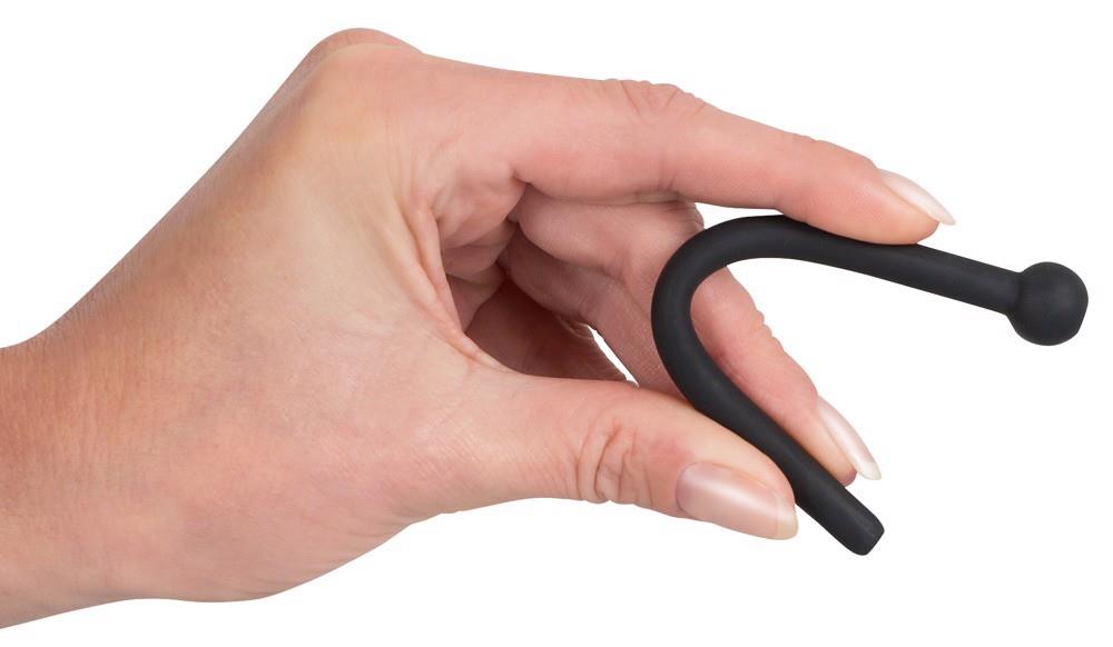 Dop pentru penis Piss Play din silicon Dop pentru penis negru 11,8 cm