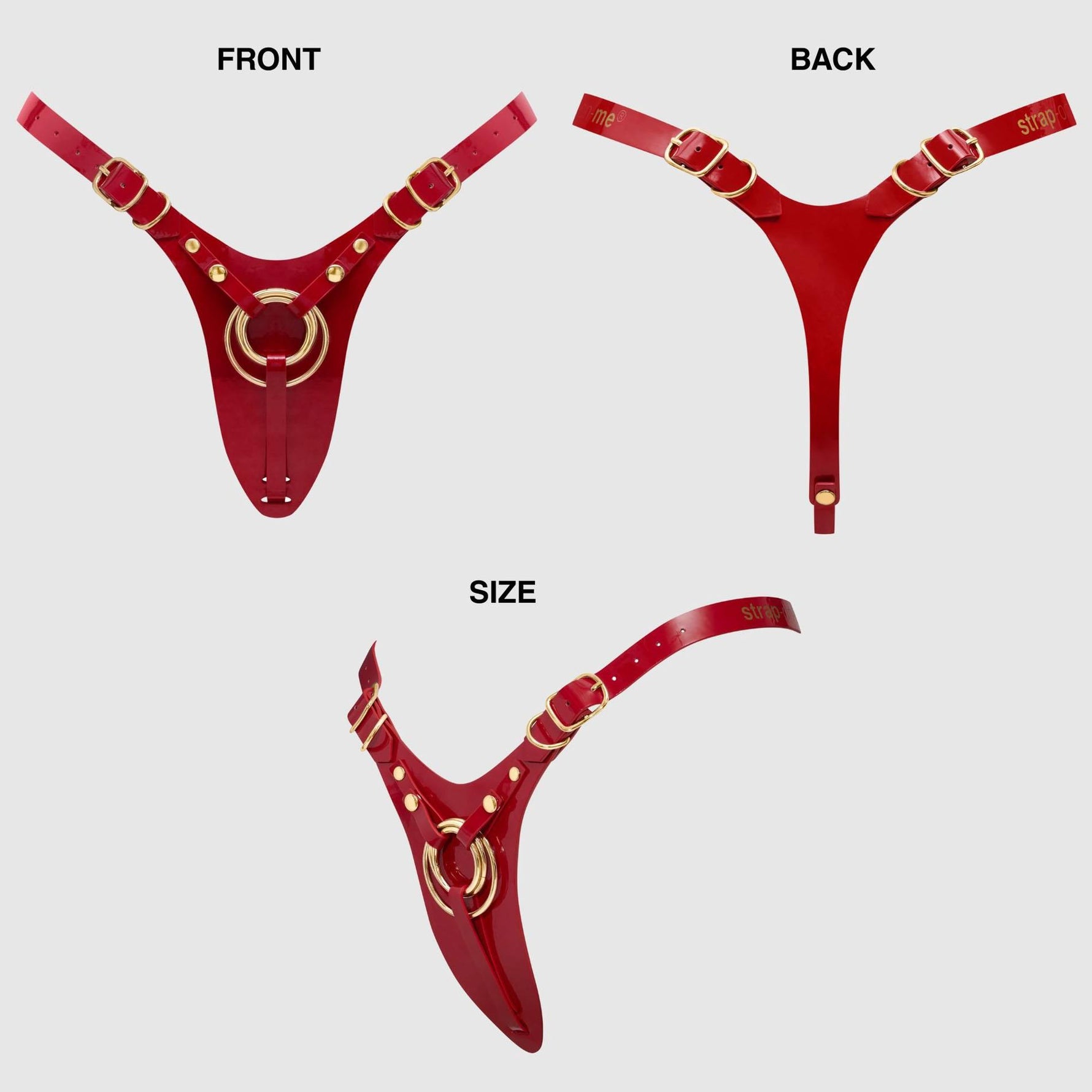 Ham cu strap-on fabulos, roșu strălucitor, cu strap-on