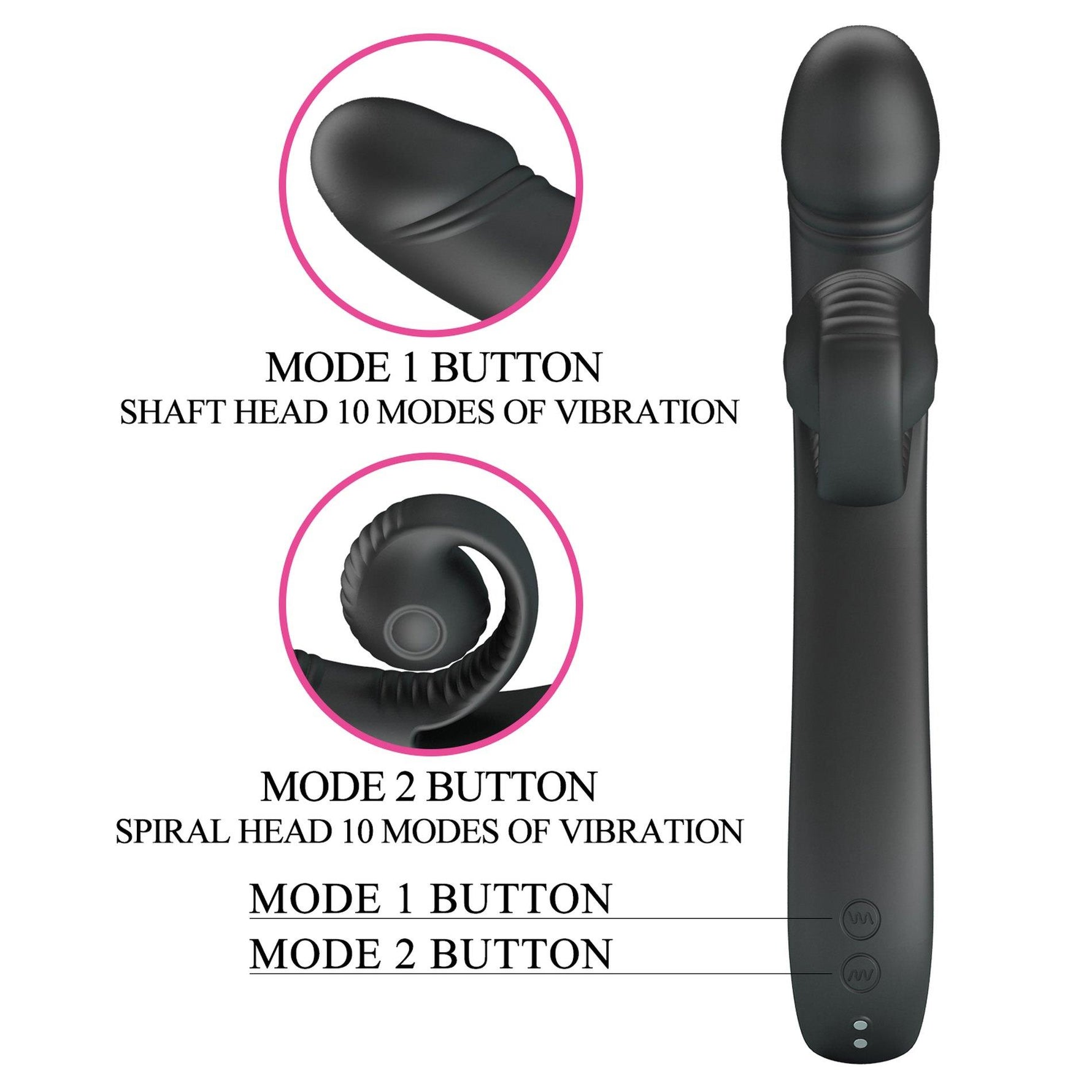 Vibrator Pretty Love Selma Snail Rabbit Negru