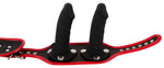 Strap-on Bad Kitty cu trei dildo-uri din silicon S/M