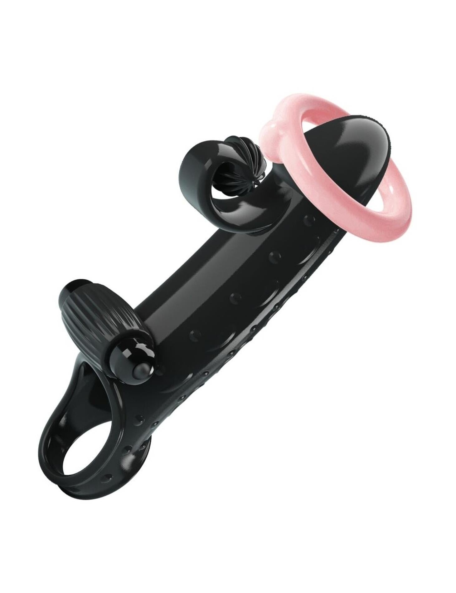 Extensor vibrant pentru penis Romance, negru, realist